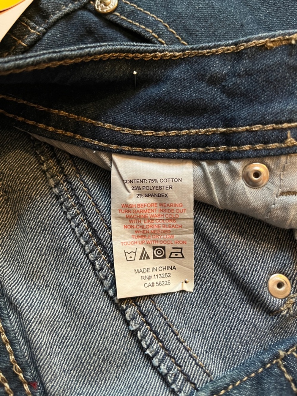 Apple Bottoms Y2K Straight Leg Low Rise Jeans, Dark Wash, Size 5/6 - Picture 7 of 9